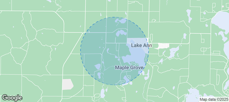 Map of Airbnb listings in Almira Township