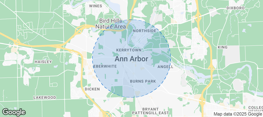 Map of Airbnb listings in Ann Arbor
