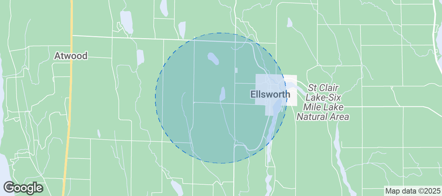 Map of Airbnb listings in Banks Township