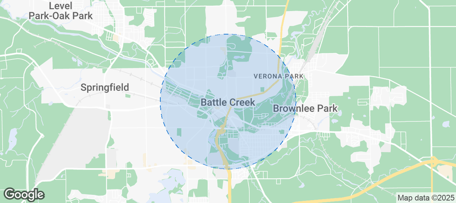 Map of Airbnb listings in Battle Creek