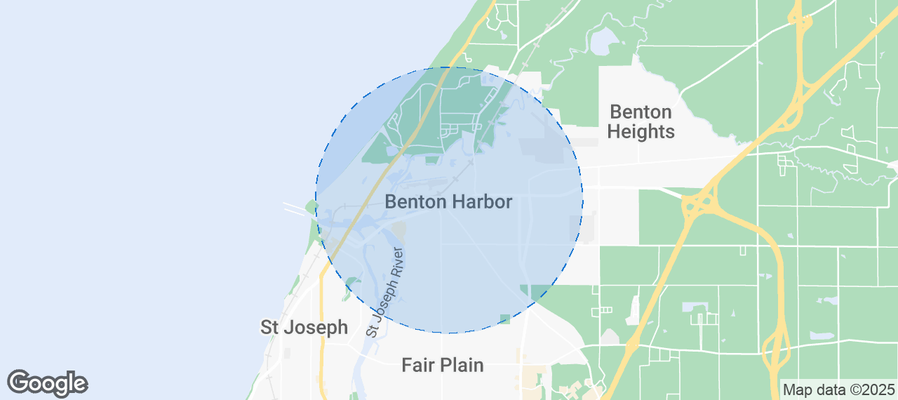 Map of Airbnb listings in Benton Harbor
