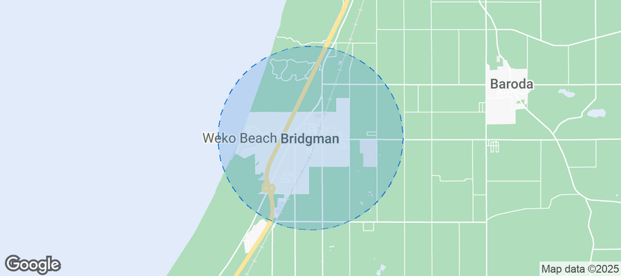 Map of Airbnb listings in Bridgman