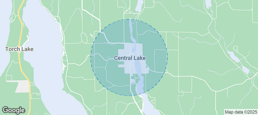 Map of Airbnb listings in Central Lake Township