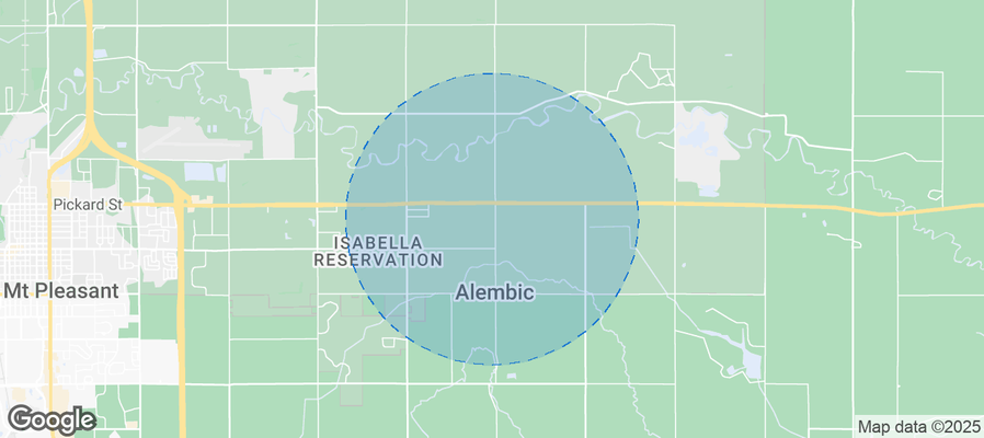Map of Airbnb listings in Chippewa Township