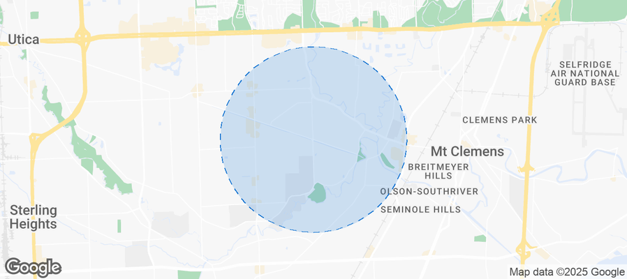 Map of Airbnb listings in Clinton Township