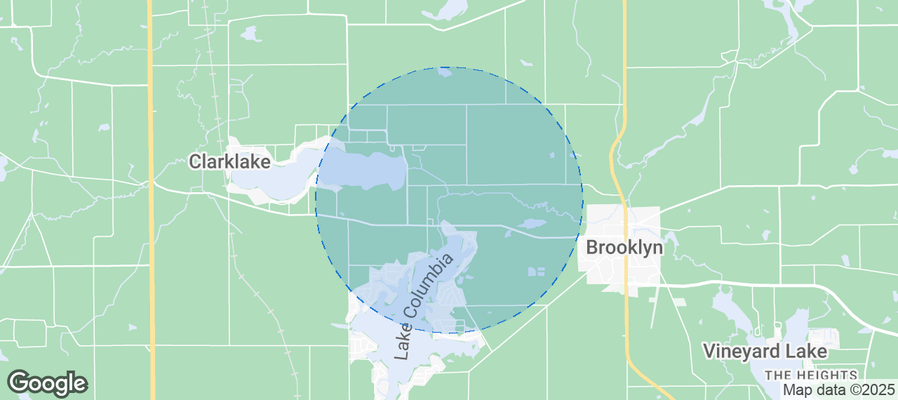 Map of Airbnb listings in Columbia Township