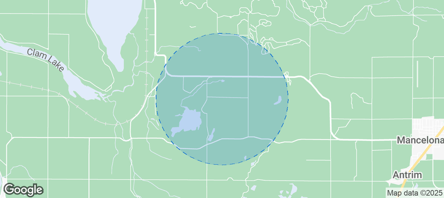 Map of Airbnb listings in Custer Township