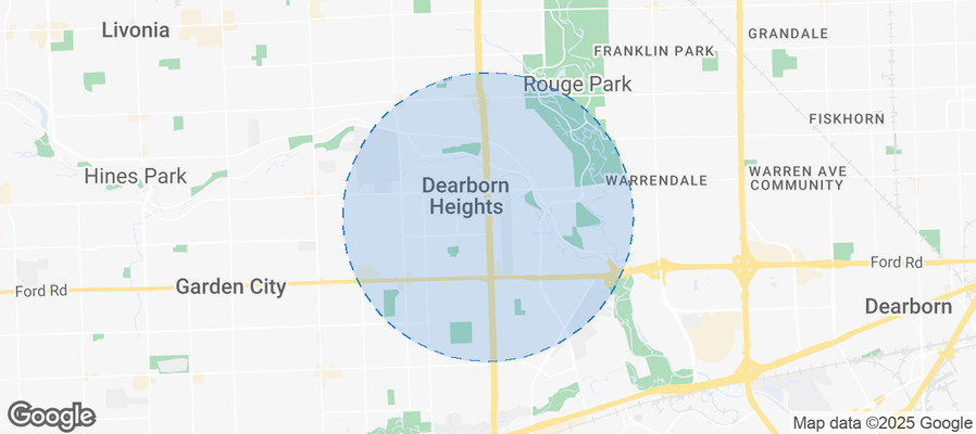 Map of Airbnb listings in Dearborn Heights