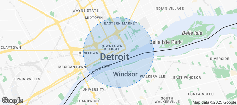 Map of Airbnb listings in Detroit