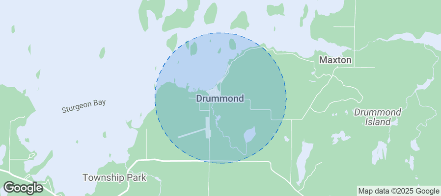 Map of Airbnb listings in Drummond Township