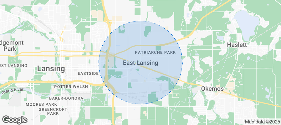 Map of Airbnb listings in East Lansing
