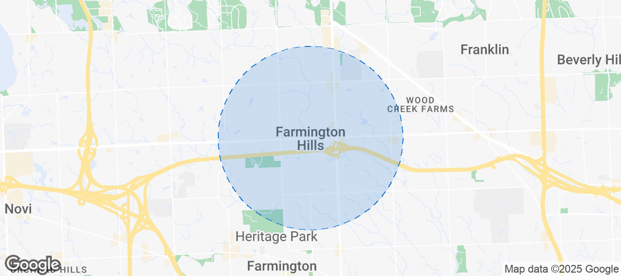 Map of Airbnb listings in Farmington Hills