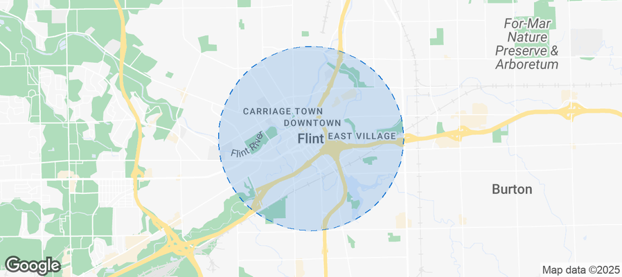 Map of Airbnb listings in Flint