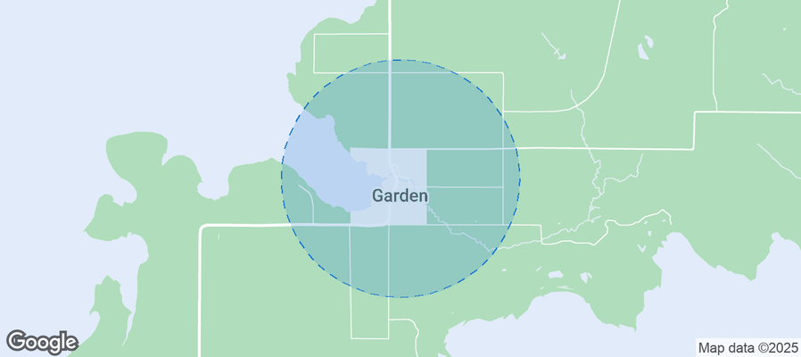 Map of Airbnb listings in Garden