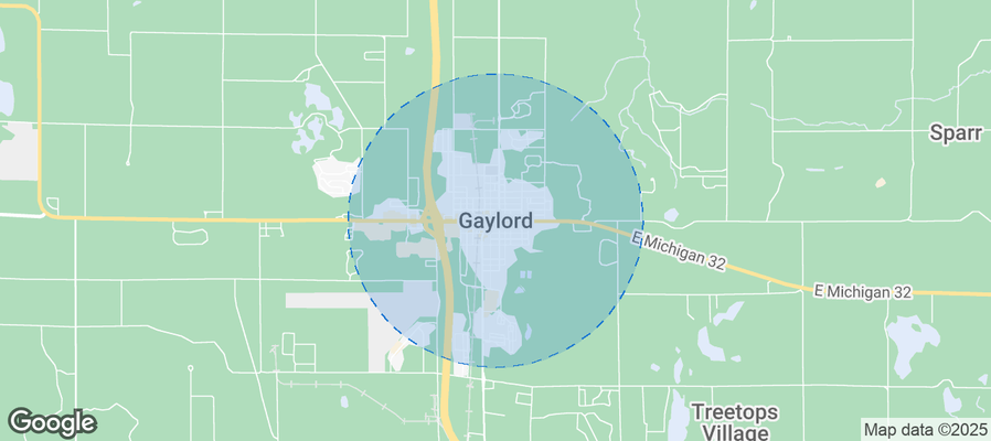 Map of Airbnb listings in Gaylord