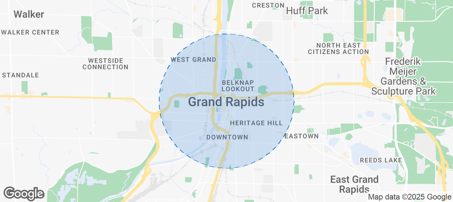 Map of Airbnb listings in Grand Rapids