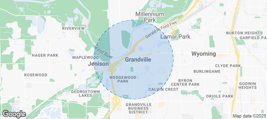 Map of Airbnb listings in Grandville