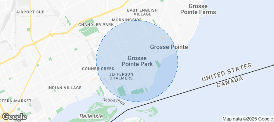 Map of Airbnb listings in Grosse Pointe Park