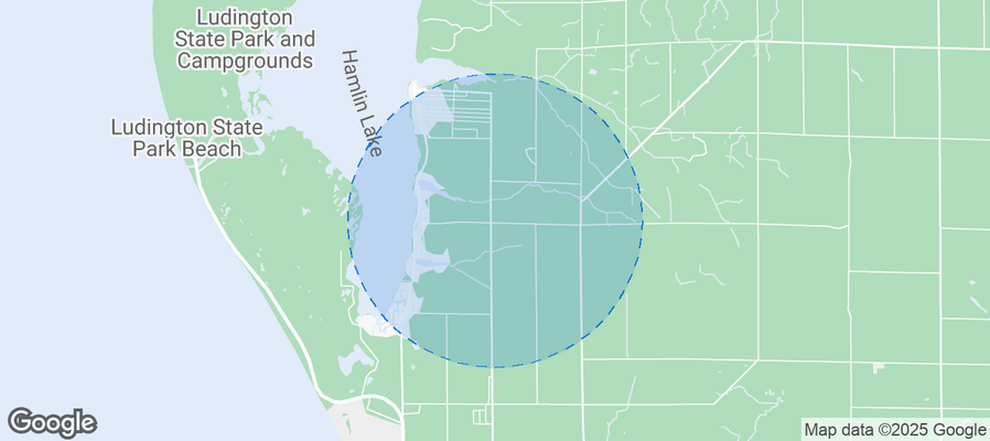 Map of Airbnb listings in Hamlin Township