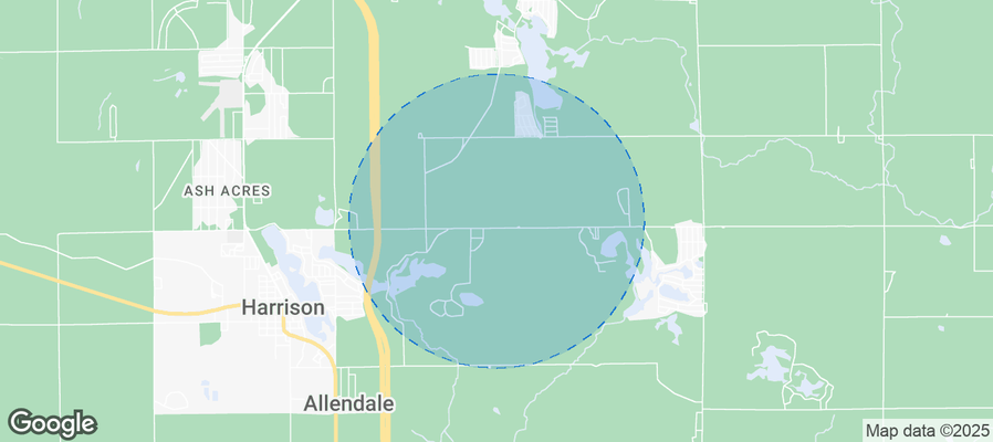 Map of Airbnb listings in Hayes Township