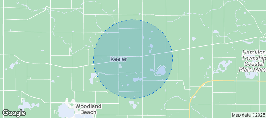 Map of Airbnb listings in Keeler Township