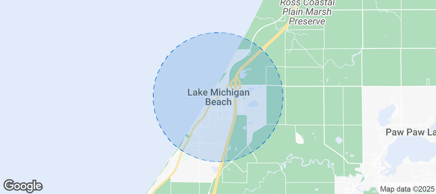 Map of Airbnb listings in Lake Michigan Beach