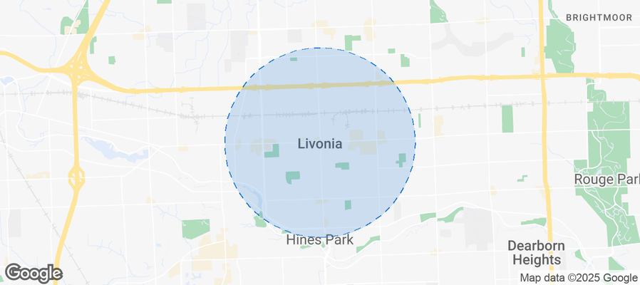 Map of Airbnb listings in Livonia
