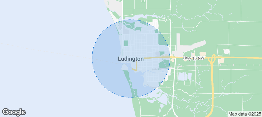 Map of Airbnb listings in Ludington