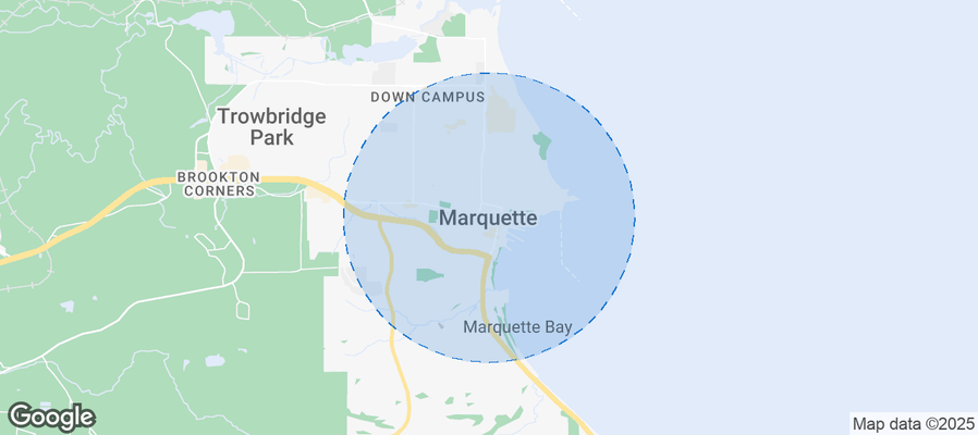 Map of Airbnb listings in Marquette