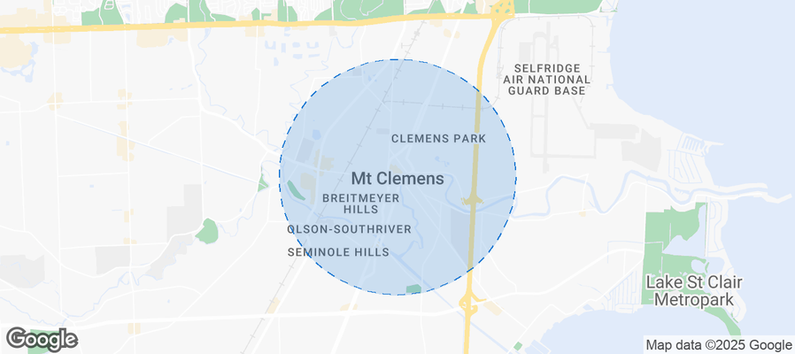 Map of Airbnb listings in Mount Clemens