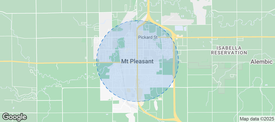 Map of Airbnb listings in Mount Pleasant