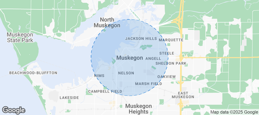 Map of Airbnb listings in Muskegon
