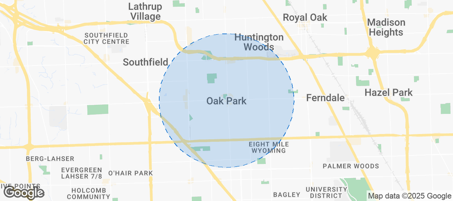 Map of Airbnb listings in Oak Park