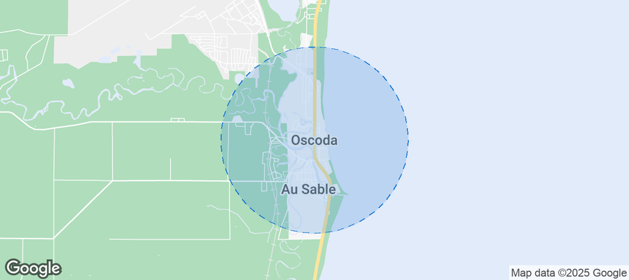 Map of Airbnb listings in Oscoda Township
