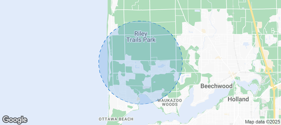 Map of Airbnb listings in Park Township