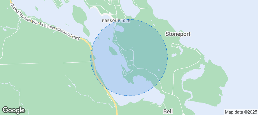 Map of Airbnb listings in Presque Isle Township