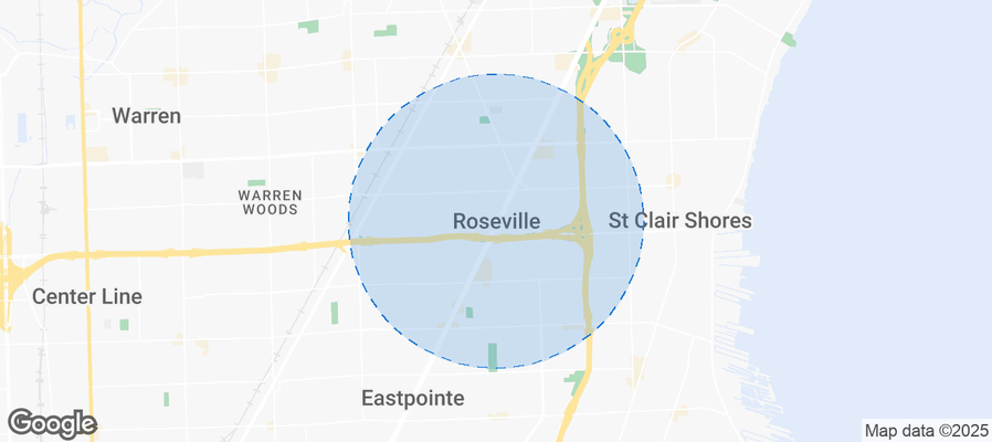 Map of Airbnb listings in Roseville