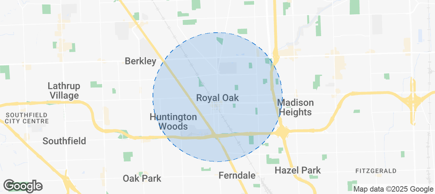 Map of Airbnb listings in Royal Oak