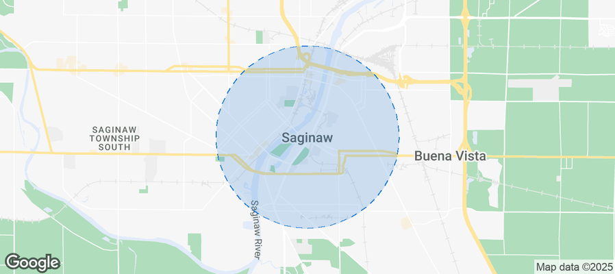 Map of Airbnb listings in Saginaw