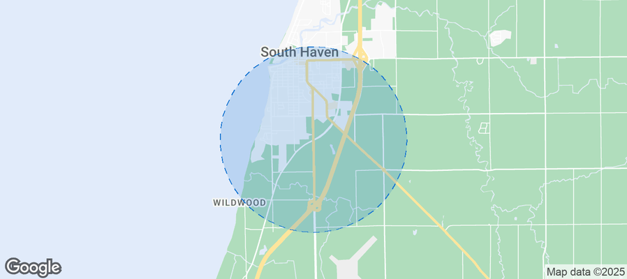 Map of Airbnb listings in South Haven Charter Township