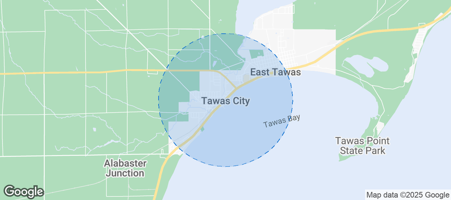 Map of Airbnb listings in Tawas City