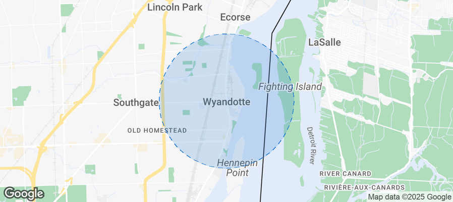 Map of Airbnb listings in Wyandotte