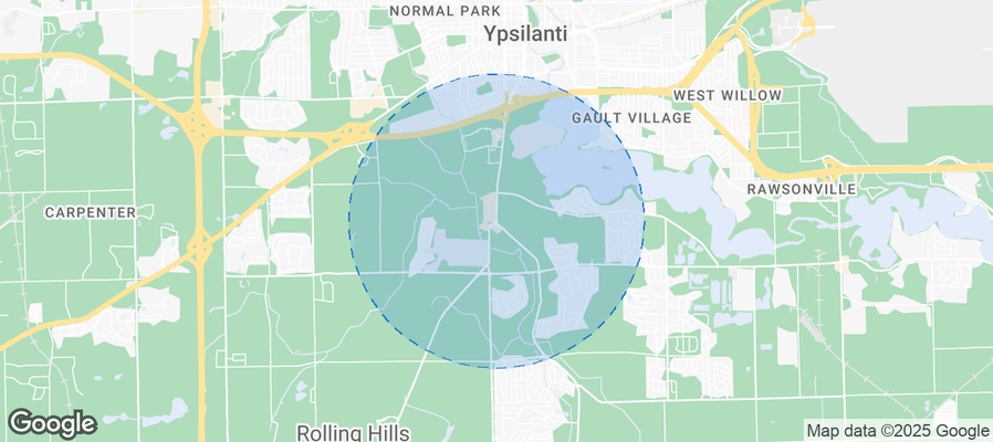 Map of Airbnb listings in Ypsilanti Charter Township
