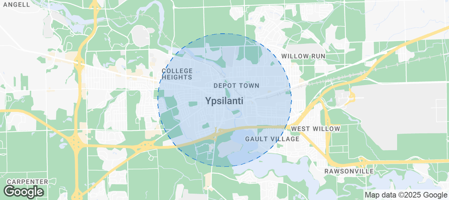 Map of Airbnb listings in Ypsilanti