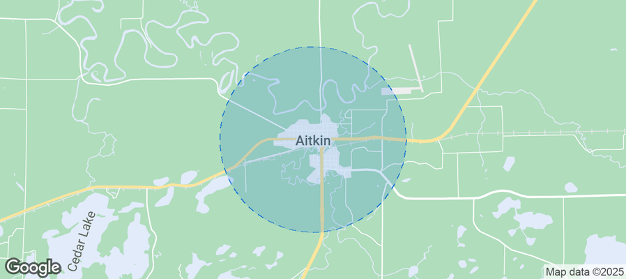 Map of Airbnb listings in Aitkin