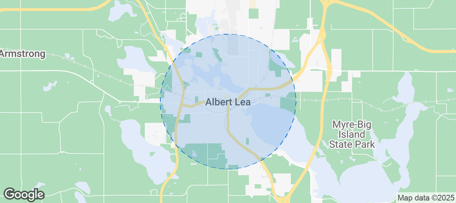 Map of Airbnb listings in Albert Lea