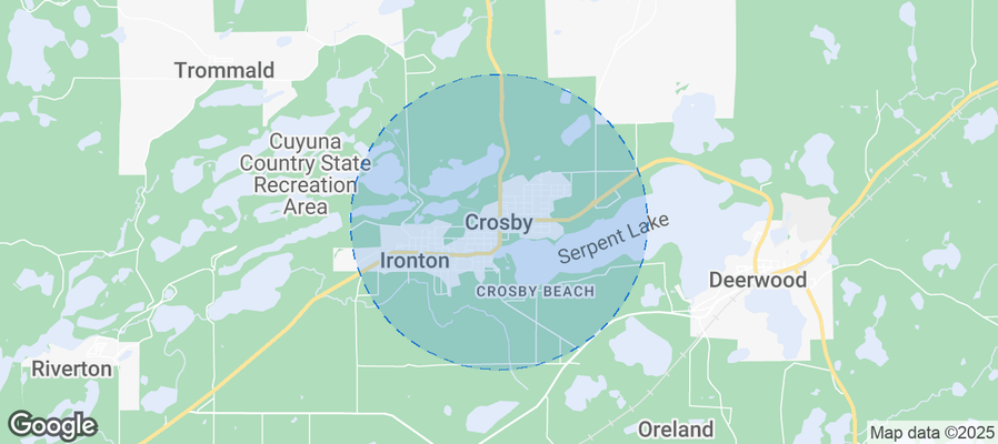 Map of Airbnb listings in Crosby