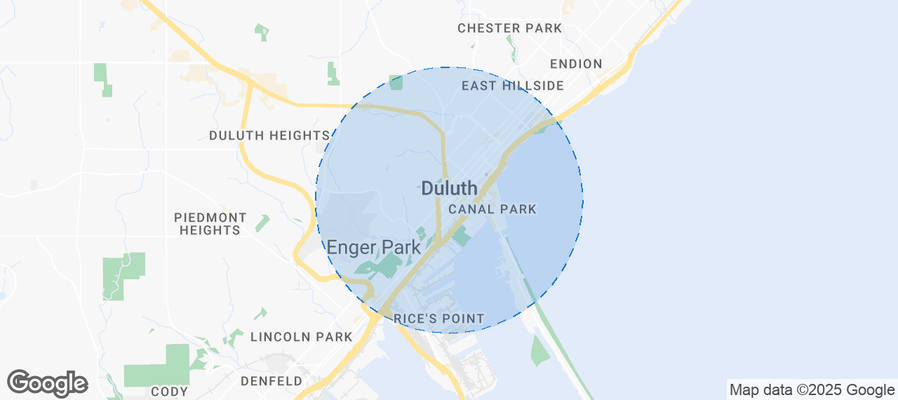 Map of Airbnb listings in Duluth