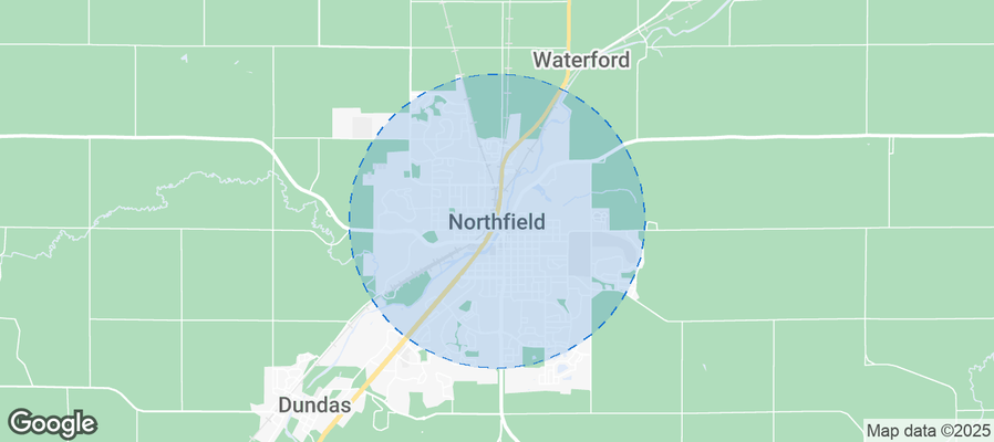 Map of Airbnb listings in Northfield