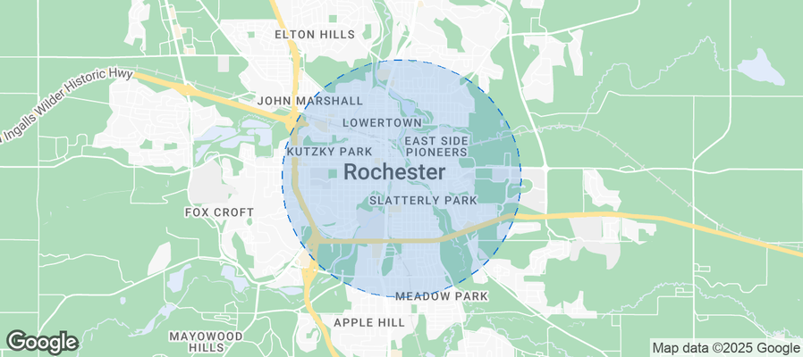 Map of Airbnb listings in Rochester